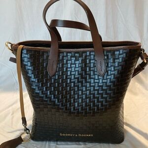 Dooney & Bourke Black Woven Leather Tote Bag